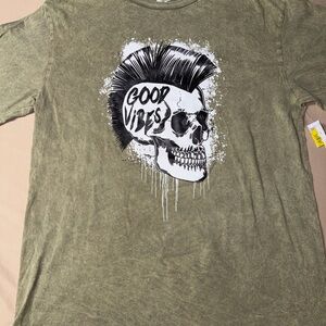 Skull Graphic Olive T-Shirt
